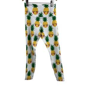 Flexi Lexi Girls Leggings Medium Pineapple Print Fitness‎ Yoga Gym